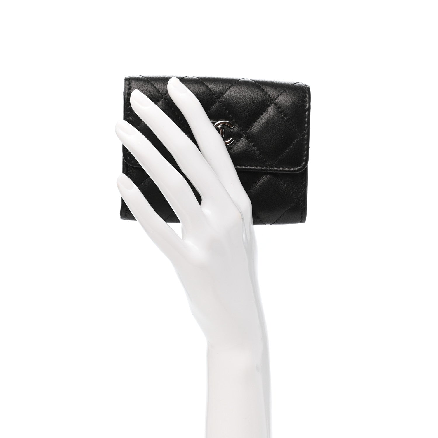 Chanel Lambskin Quilted Flap Card Holder Black 2 of 8