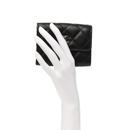 Chanel Lambskin Quilted Flap Card Holder Black 2 of 8