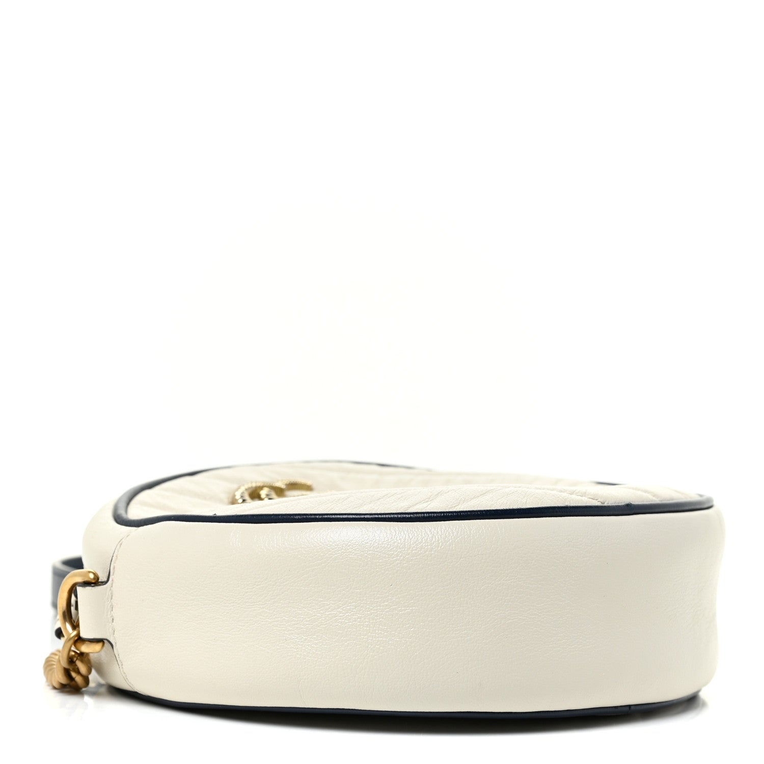 Gucci Azalea Calfskin Matelasse Diagonal Mini Torchon GG Marmont Round Shoulder Bag Mystic White Blue Agata 4 of 12