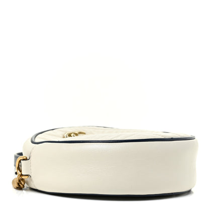 Gucci Azalea Calfskin Matelasse Diagonal Mini Torchon GG Marmont Round Shoulder Bag Mystic White Blue Agata 4 of 12
