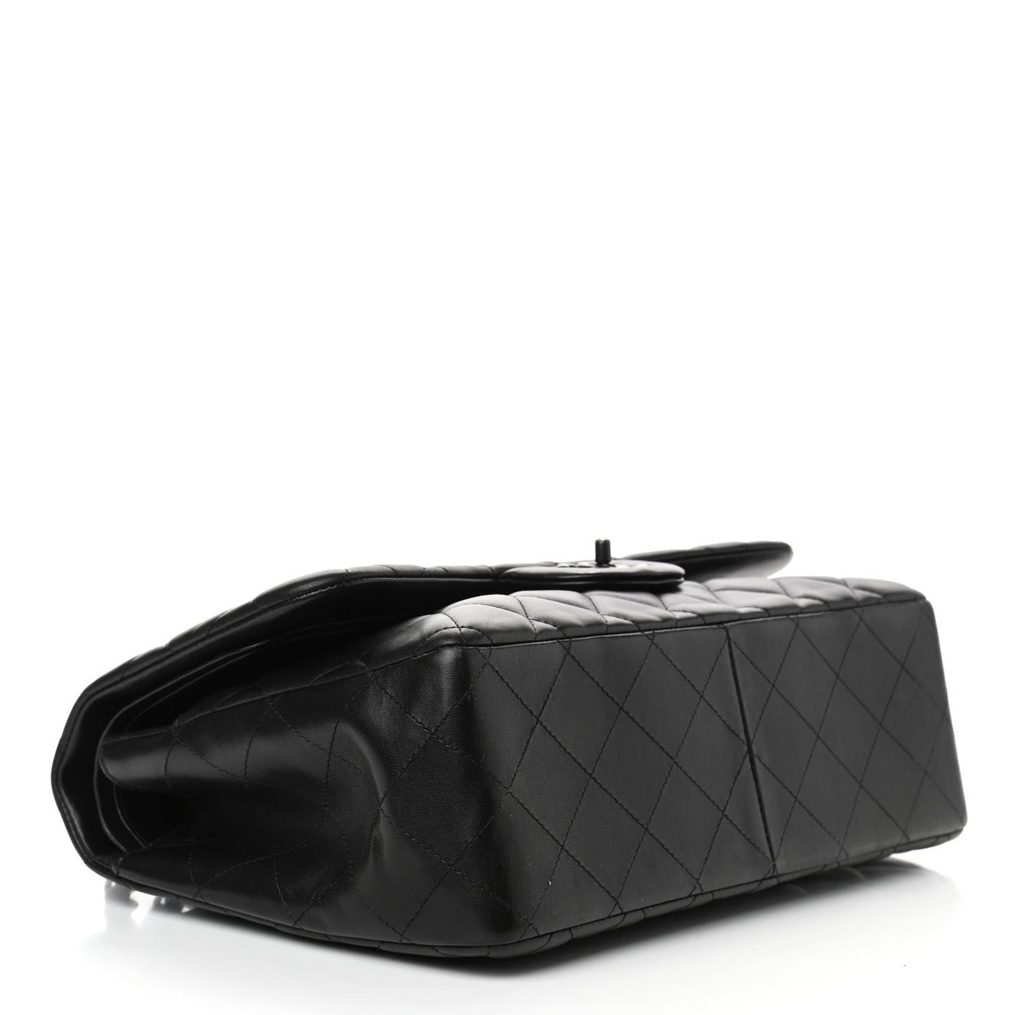 Lambskin Quilted Jumbo Double Flap So Black