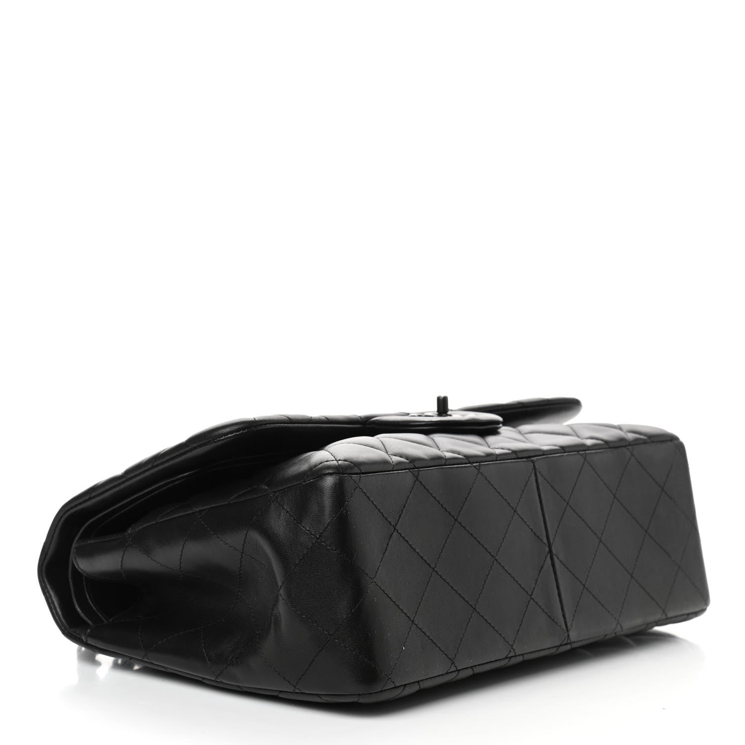 Chanel Lambskin Quilted Jumbo Double Flap So Black 4 of 16