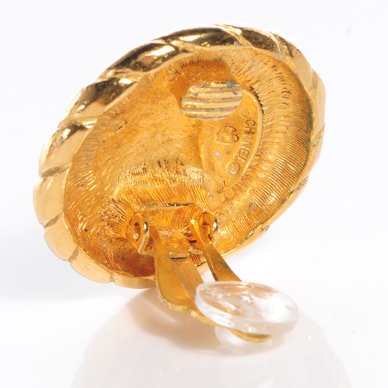 Chanel CC Earrings Clip On Gold 3 of 4