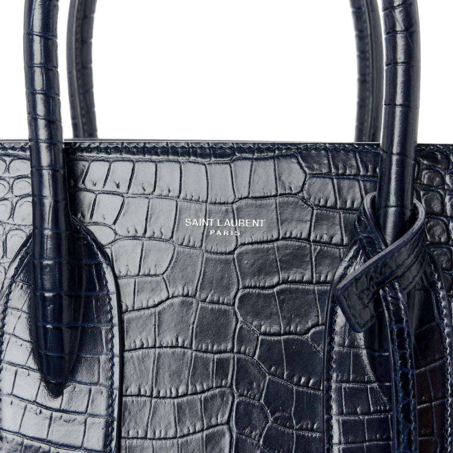 Calfskin Crocodile Embossed Small Sac De Jour Dark Notte