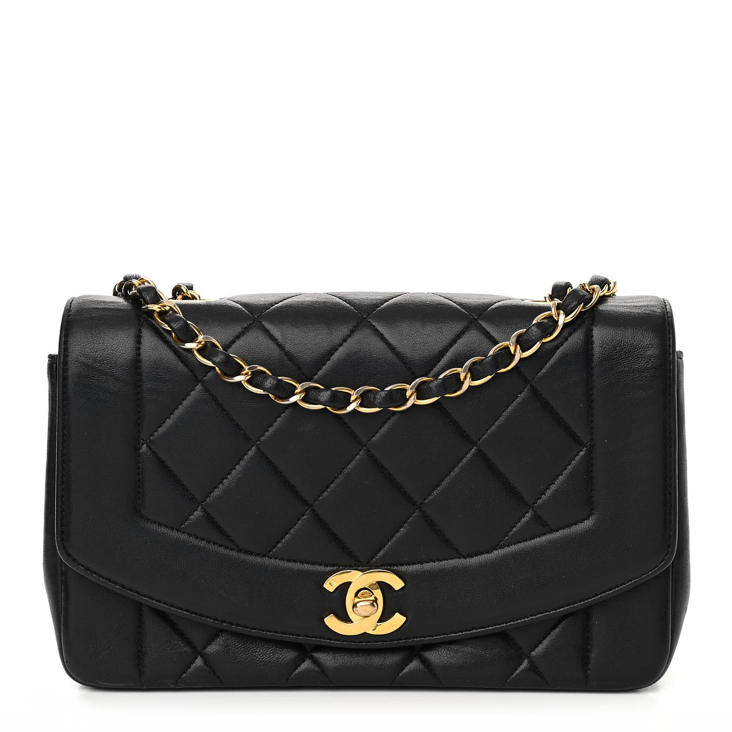 Lambskin Quilted Small Single Flap Black