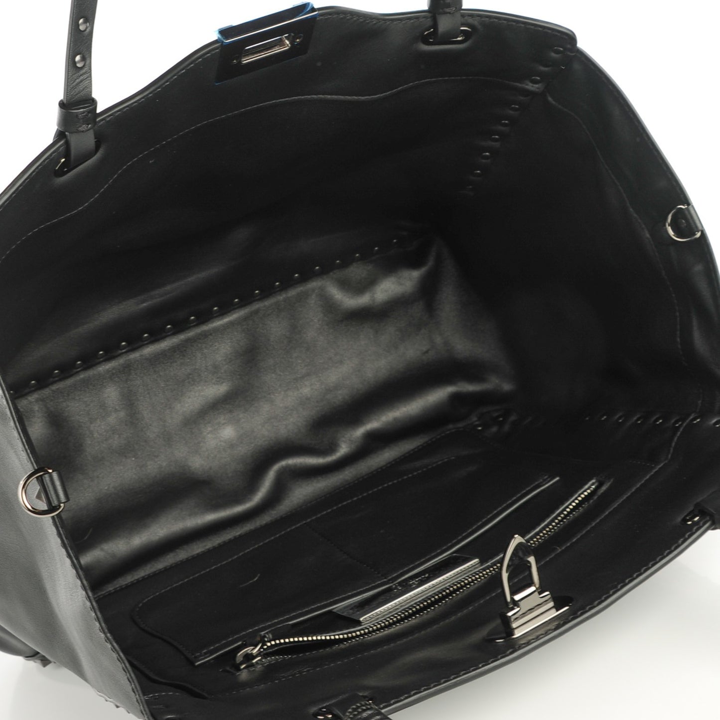 Vitello Medium Rockstud Tote Black