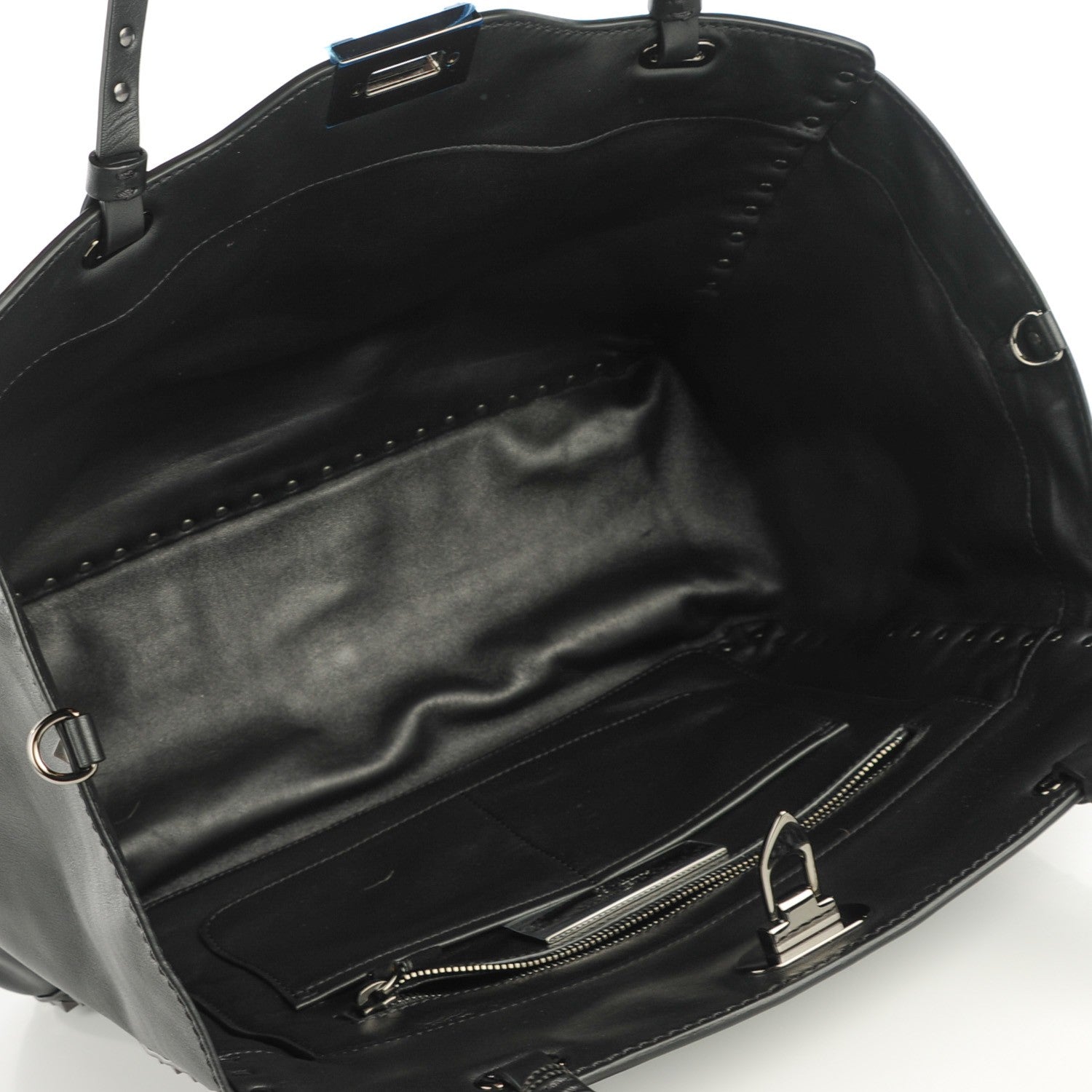 Valentino Garavani Vitello Medium Rockstud Tote Black 6 of 7