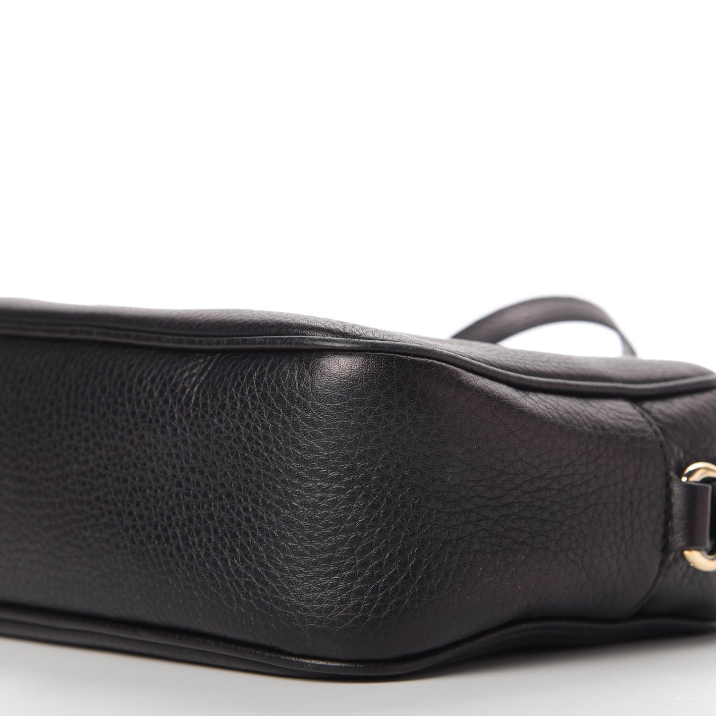 Pebbled Calfskin Small Soho Disco Bag Black