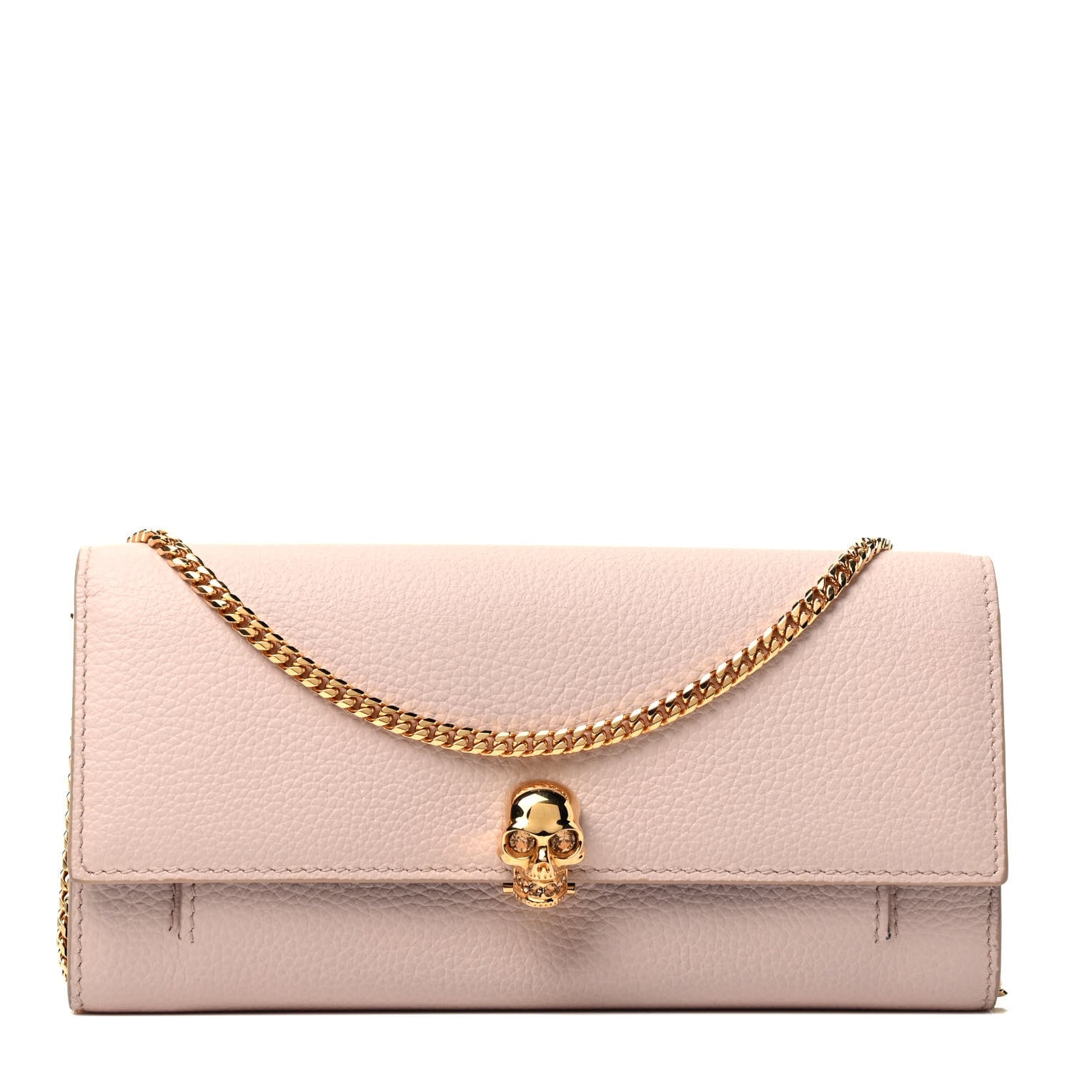 Alexander McQueen Pebbled Calfskin Skull Wallet on Chain Teint 1 of 3