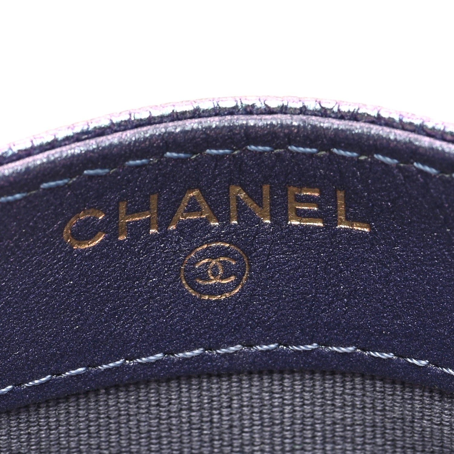 Chanel Iridescent Caviar Quilted Card Holder Dark Blue 6 of 7