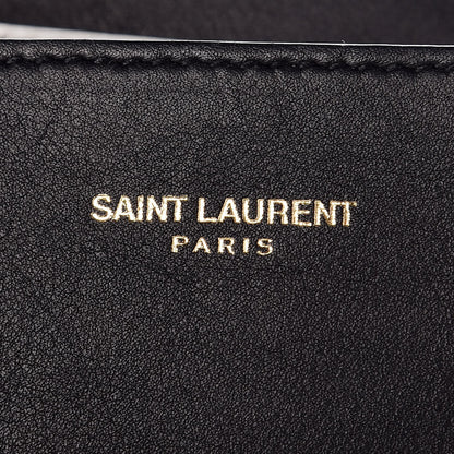 Saint Laurent Calfskin Small Cabas Rive Gauche Bag Black Red Yellow White 7 of 14