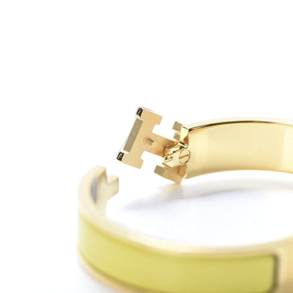 Hermes Enamel Narrow Clic Clac H Bracelet PM Jaune Tennis 5 of 6