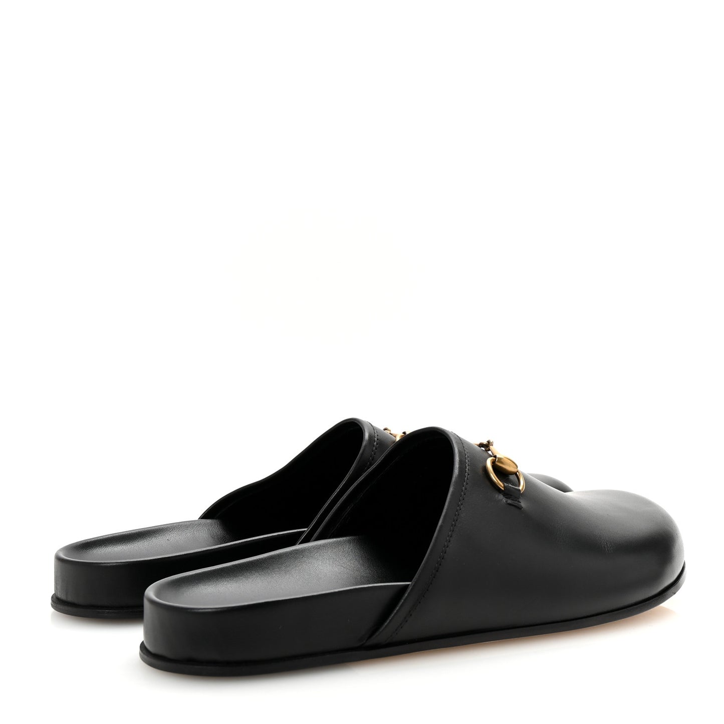 Calfskin Mens Horsebit River Slippers 12 Black