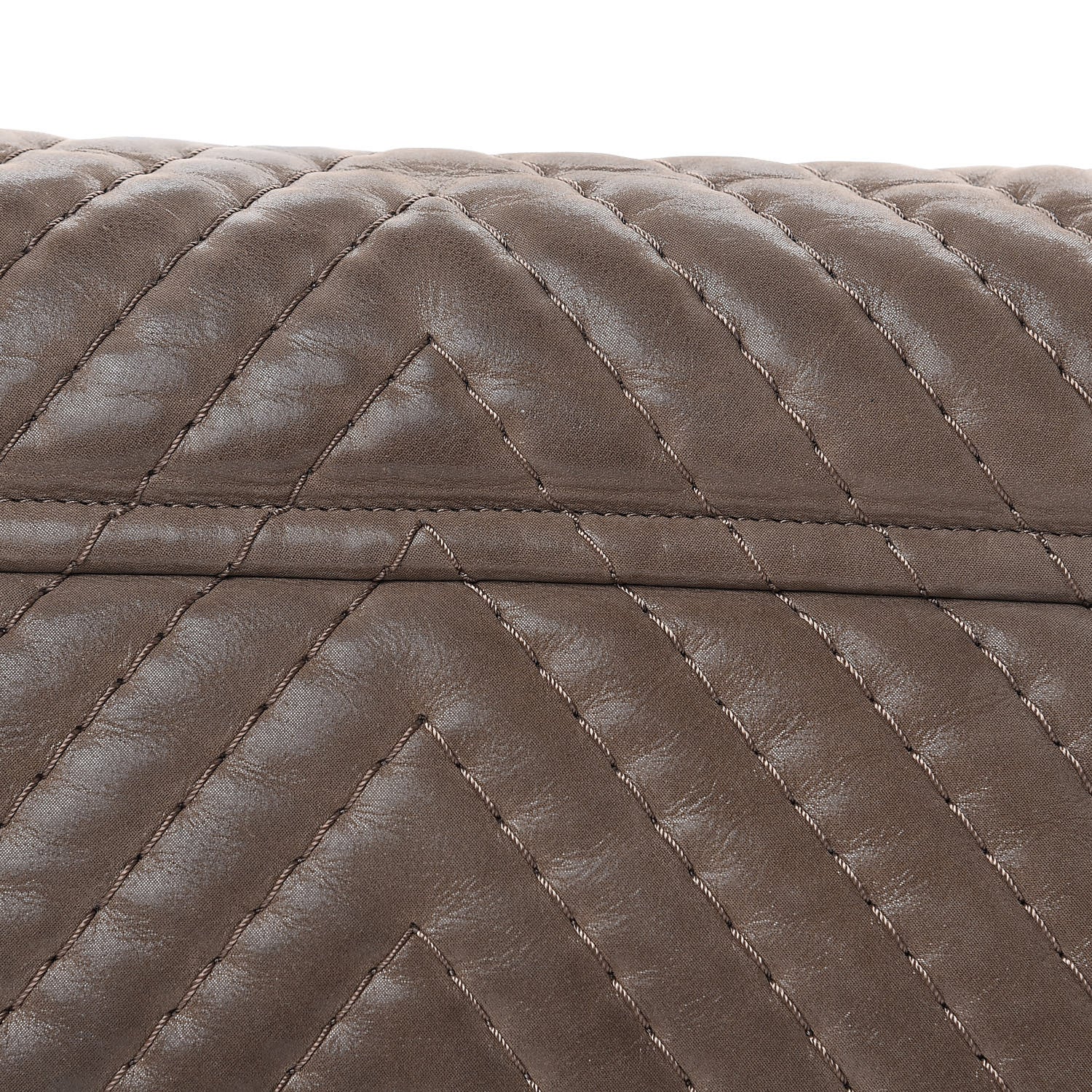 Chanel Calfskin Surpique Chevron Jumbo Flap Brown 11 of 16