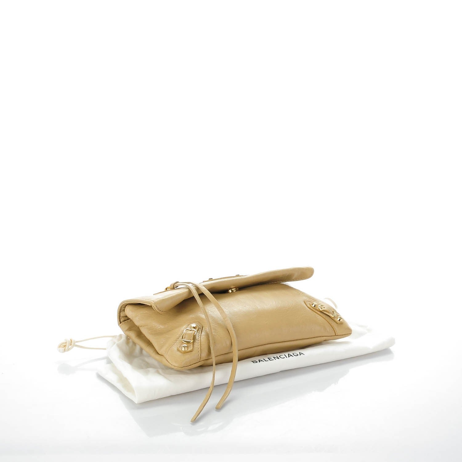 Balenciaga Agneau Classic Hardware Mini Envelope Strap Clutch Beige Sable 4 of 7