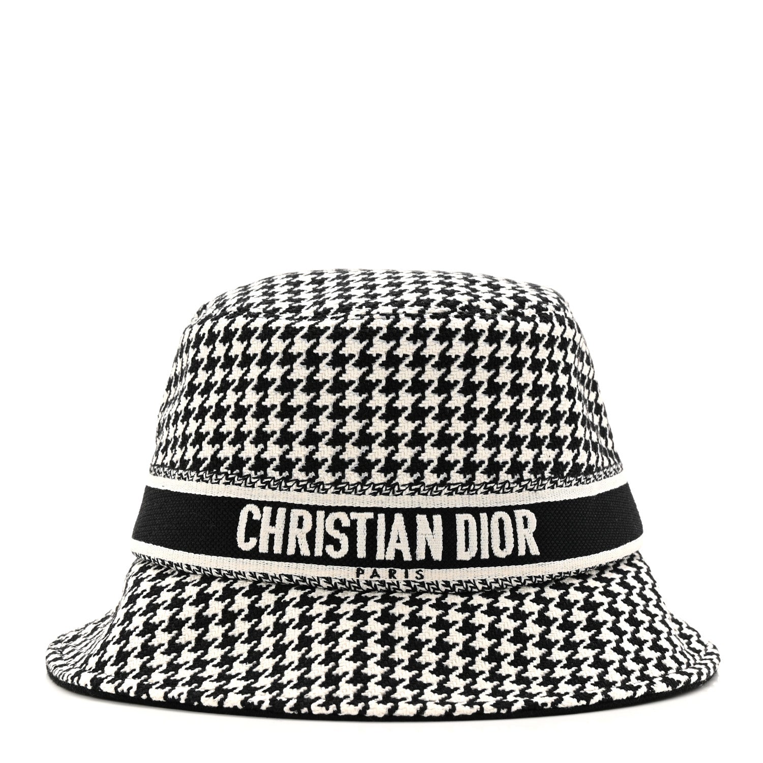 Christian Dior Pied De Poule Bucket Hat 57 Black White 3 of 8