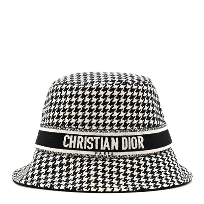 Christian Dior Pied De Poule Bucket Hat 57 Black White 3 of 8