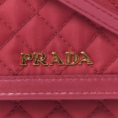 Prada Tessuto Quilted Mini Crossbody Wallet Ibisco 7 of 8