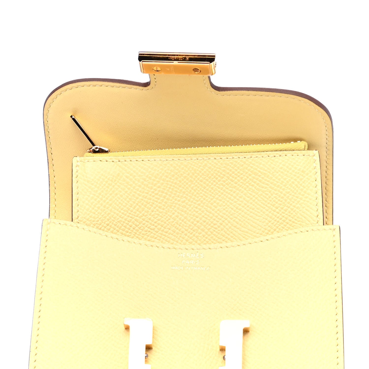 Hermes Epsom Constance Slim Wallet Jaune Poussin 4 of 8