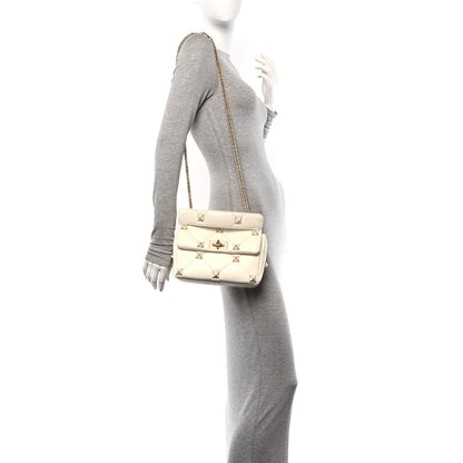 Valentino Garavani Nappa Enamel Medium Roman Stud Shoulder Bag Bag Ivory 2 of 9