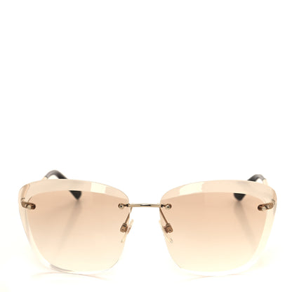 Chanel Titanium Polarized Rimless Square Sunglasses 4221 Gold Beige 2 of 7