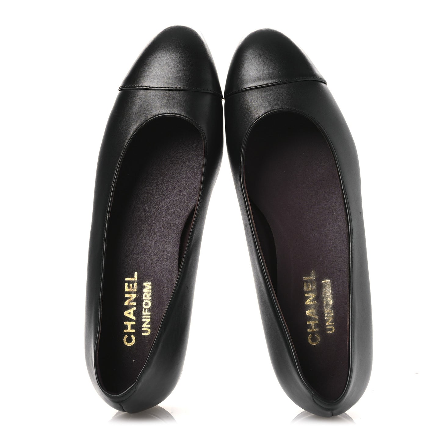 Lambskin Cap Toe CC Uniform Pumps 36 Black