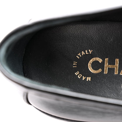 Chanel Shiny Calfskin Logo Loafers 36.5 Black 11 of 11
