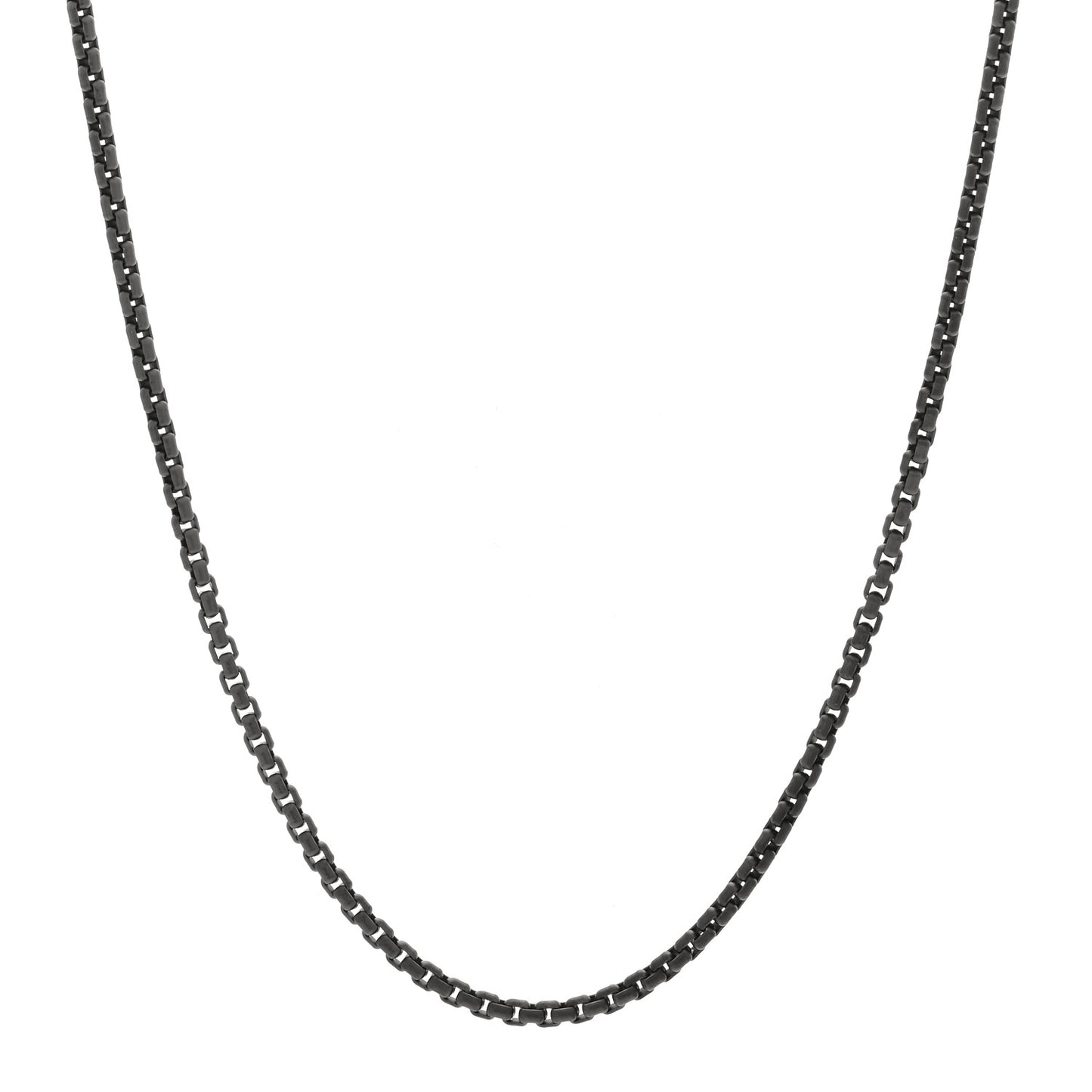 Darkened Sterling Silver 2.7mm Box Chain Necklace 16"