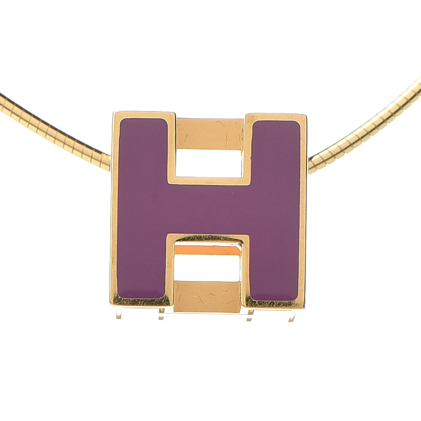 Gold Lacquered Cage d'H Pendant Necklace Ultraviolet