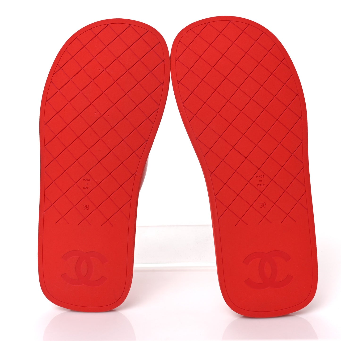 Lambskin Padded Pool Thong Sandals 38 Light 38 Red Pink
