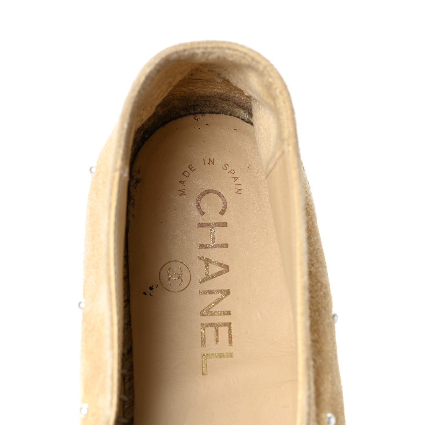 Suede Pearl CC Espadrilles 38 Beige Black