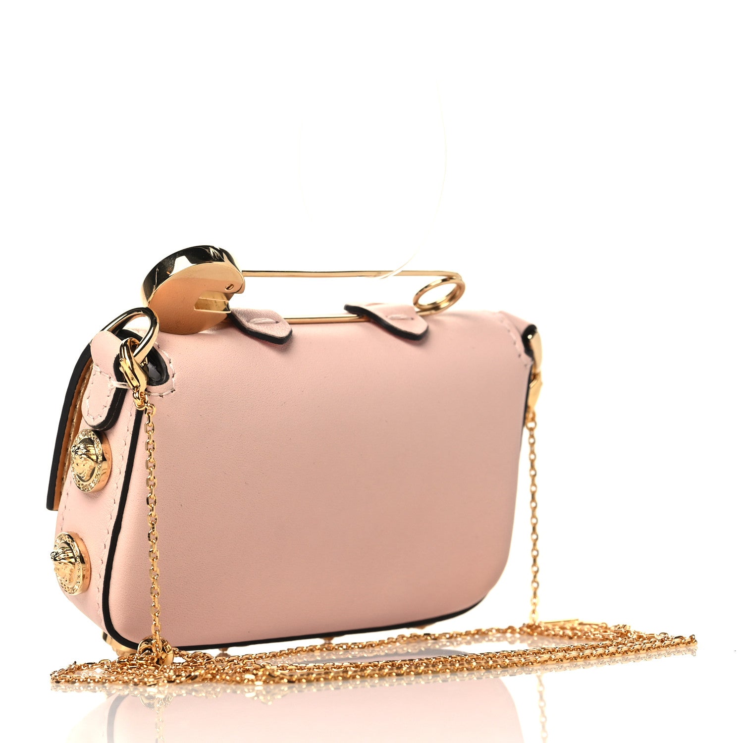 Fendi X VERSACE Vitello Seta Fendace Studded Nano Brooch Baguette