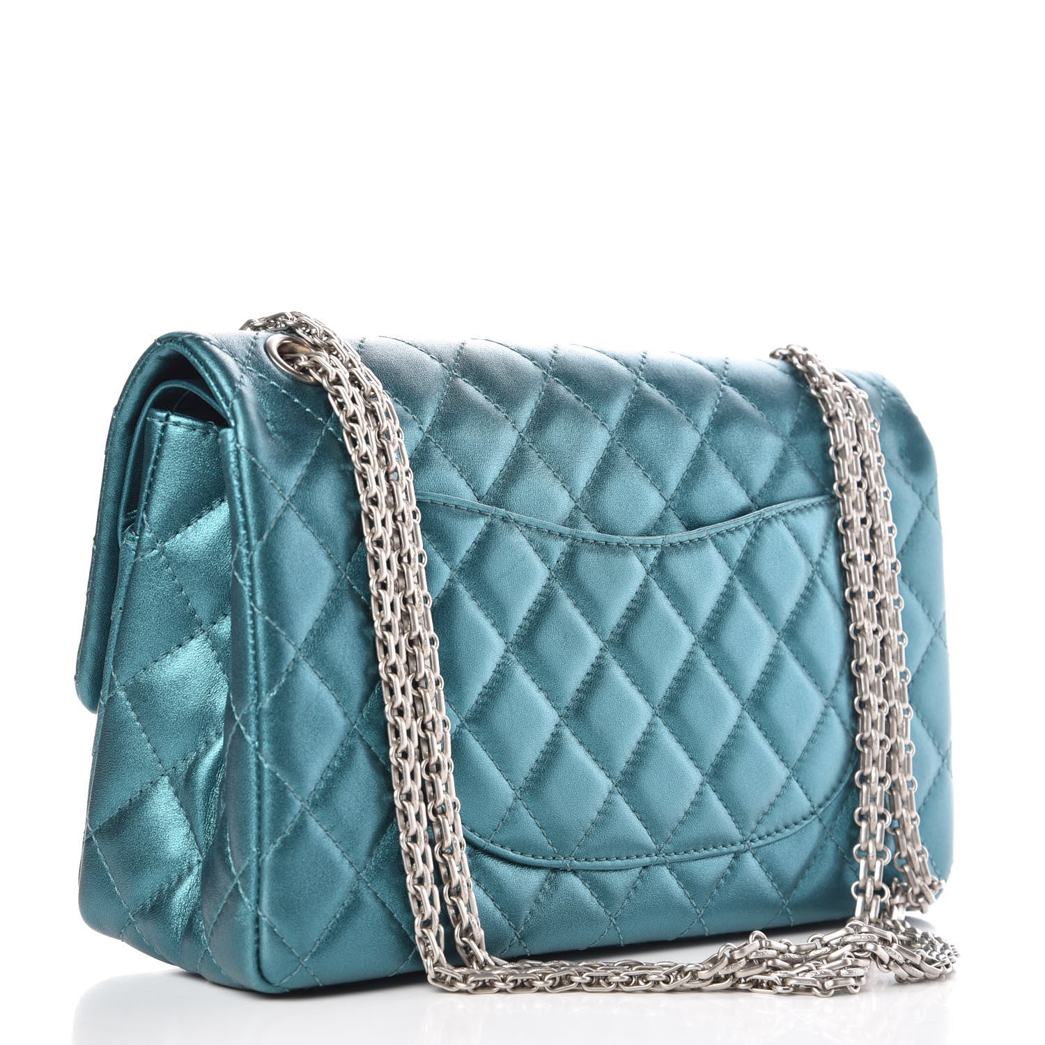 Chanel Metallic Calfskin Quilted 2.55 Reissue 226 Flap Turquoise 3 of 7