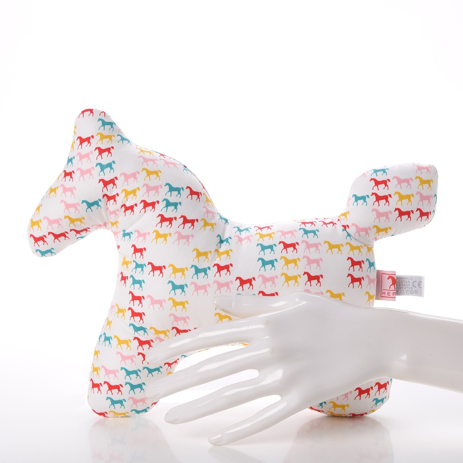 Hermes Cotton Large Plush Horse Toy Blanc White 3 of 10