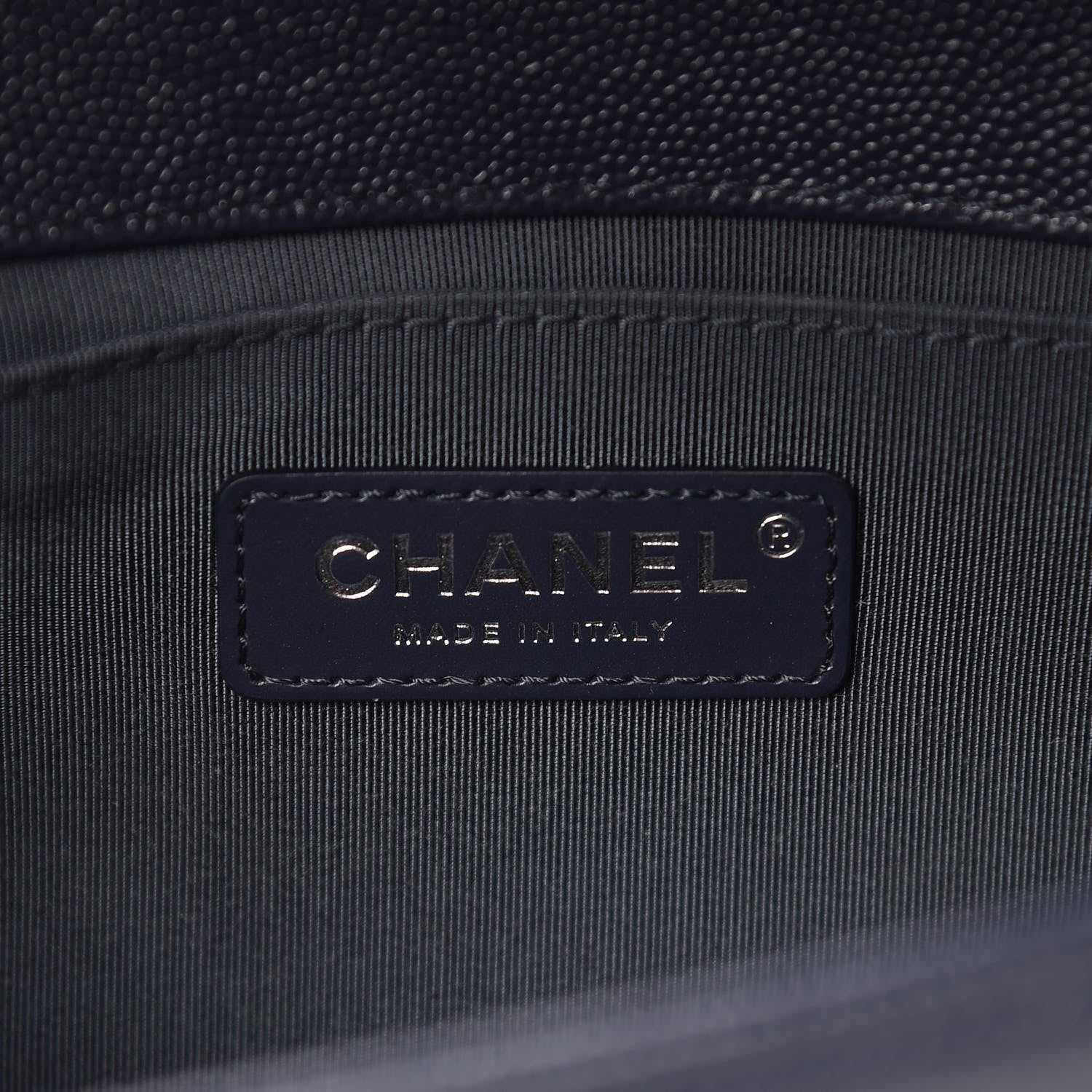 Chanel Caviar Chevron Quilted Medium Boy Flap Navy 6 of 10