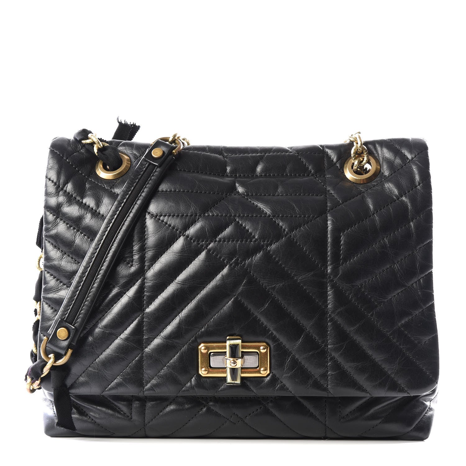 Lanvin Lambskin Quilted Medium Happy Shoulder Bag Black 1 of 10