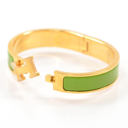 Hermes Enamel Narrow Clic Clac H Bracelet Green 3 of 6