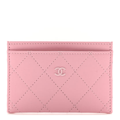 Chanel Lambskin Quilted Card Holder Light Pink 1 of 9
