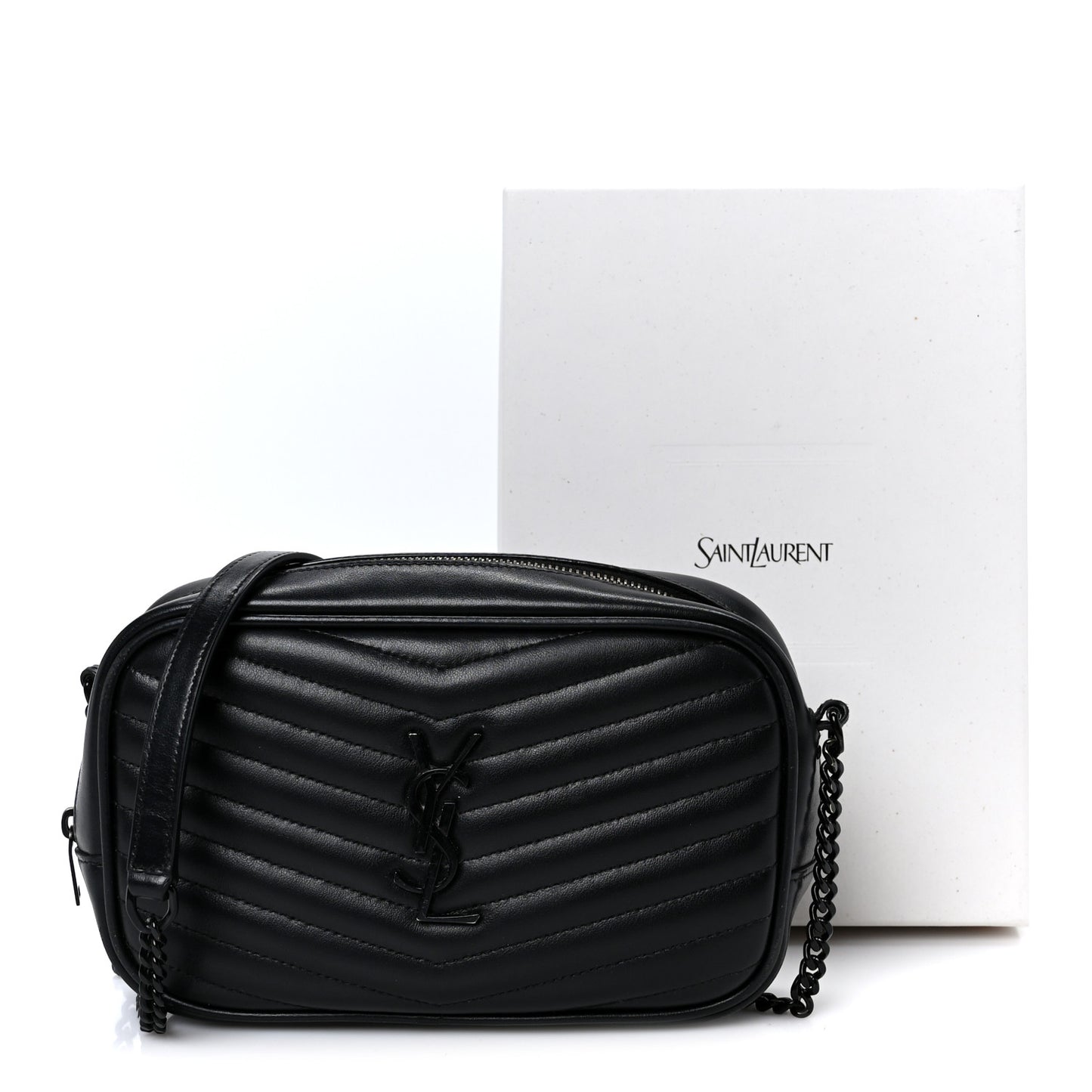 Calfskin Matelasse Monochrome Monogram Mini Lou Camera Bag Black
