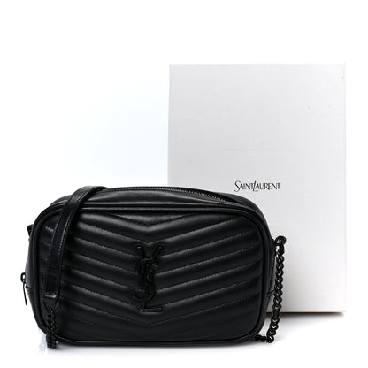 Saint Laurent Calfskin Matelasse Monochrome Monogram Mini Lou Camera Bag Black 10 of 10