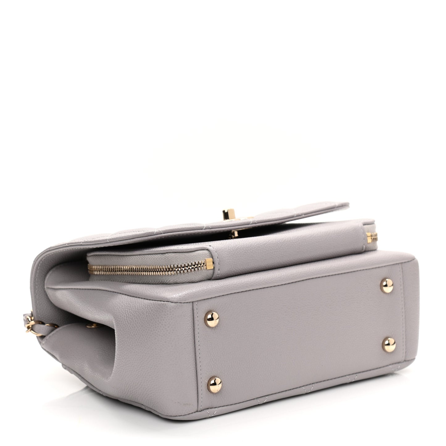 Caviar Quilted Medium Business Affinity Flap Grey