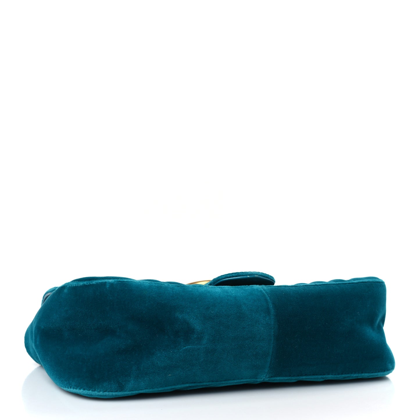 Velvet Matelasse Small GG Marmont Shoulder Bag Pavone Cyan