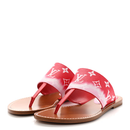 Louis Vuitton Monogram Escale Palma Sandals 37.5 Rouge 3 of 10