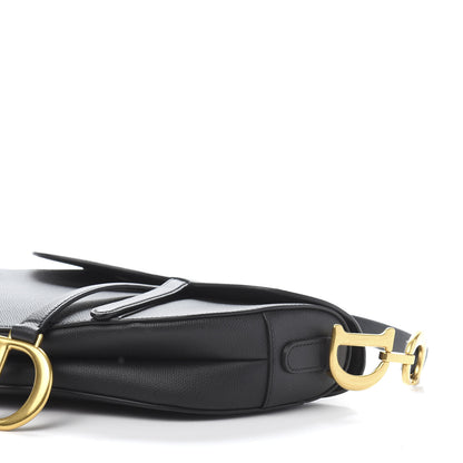 Christian Dior Grained Calfskin Saddle Bag Black 8 of 11