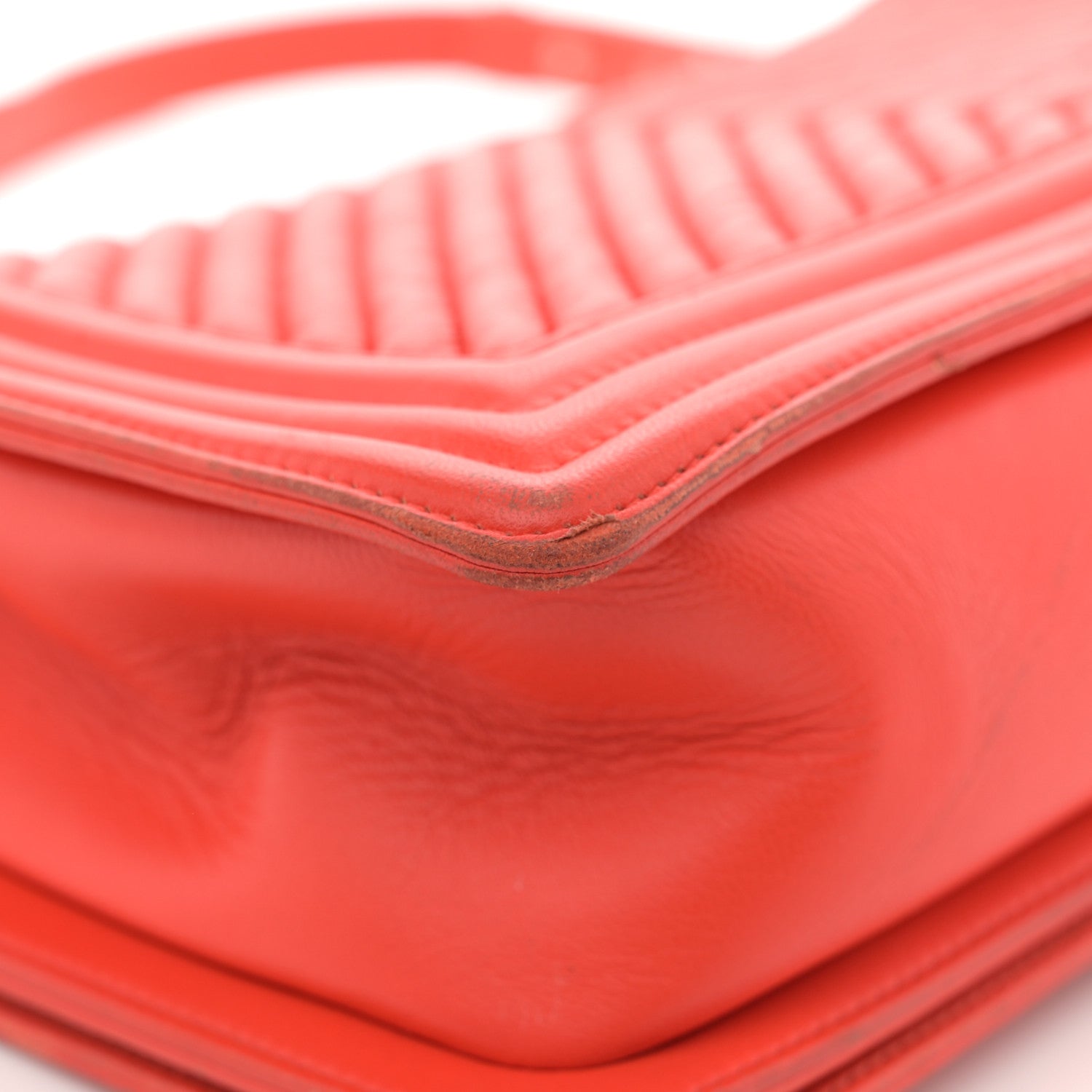 Chanel Calfskin Chevron Quilted New Medium Boy Flap Orange 11 of 21