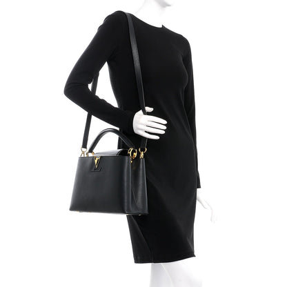 Louis Vuitton Taurillon Capucines PM Black 2 of 8