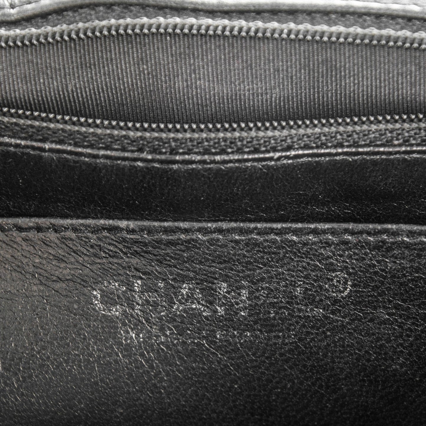 Distressed Patent Quilted Jumbo Single Flap Black