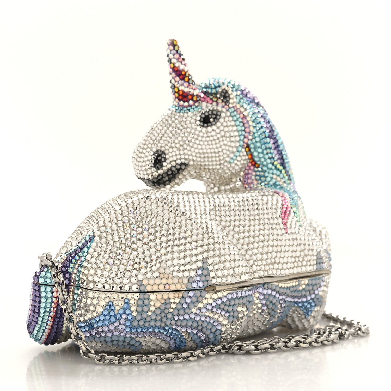 Judith Leiber Swarovski Crystal Unicorn Minaudiere Clutch 3 of 13