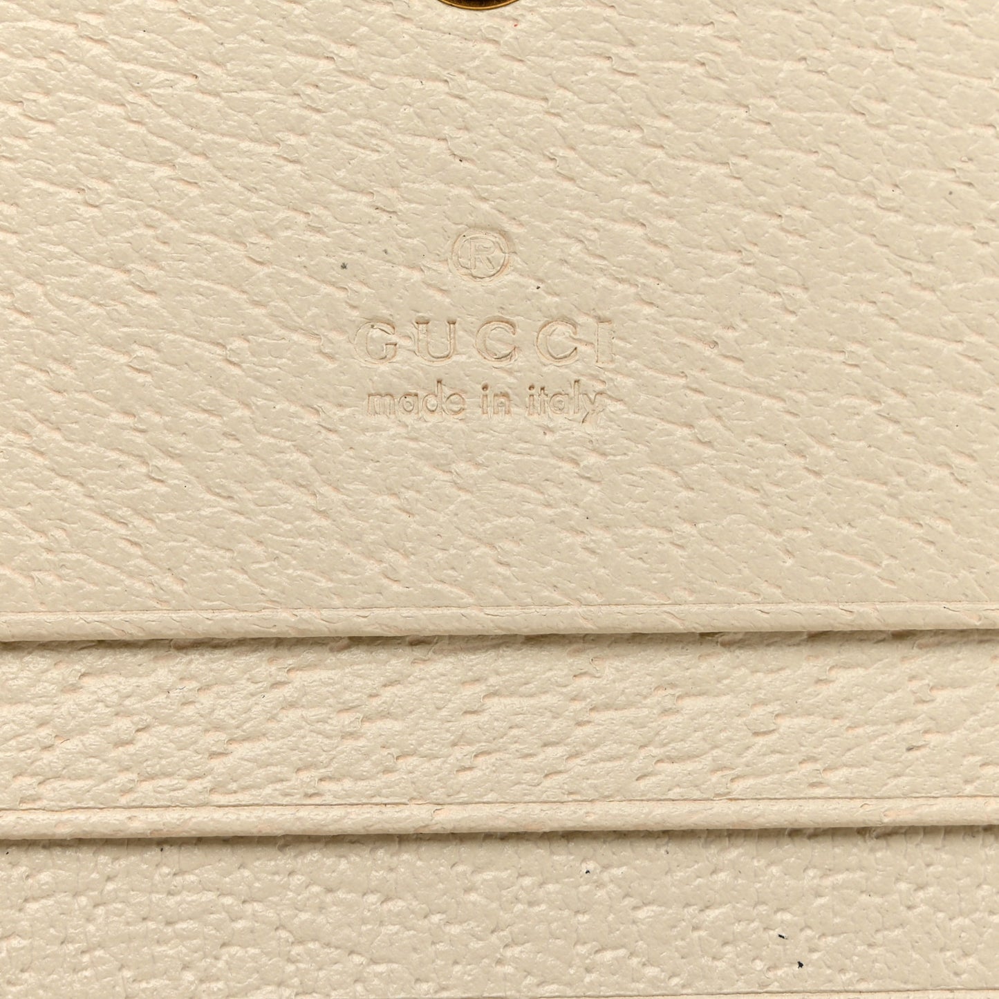 GG Supreme Monogram Web Queen Margaret Card Case Wallet Beige Mystic White