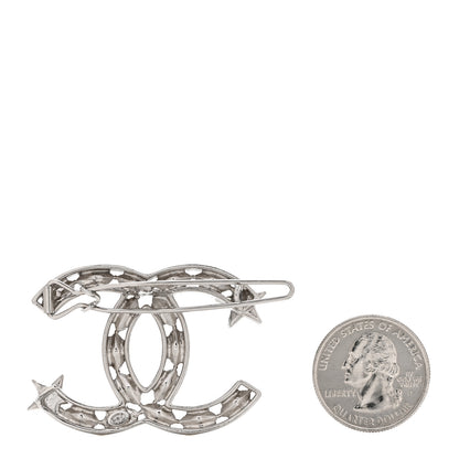 Chanel Crystal Starfall CC Hair Clip Silver 2 of 4